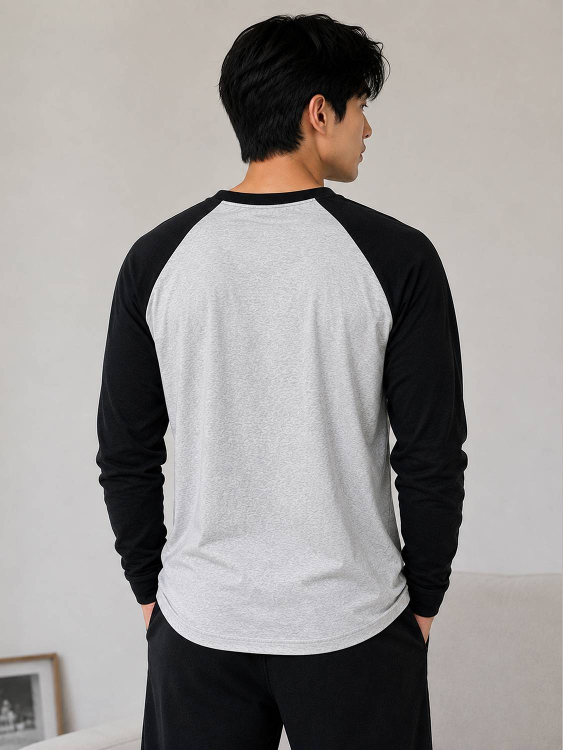 JUST START Grey, Black Men Round Neck T-Shirt - Image 3
