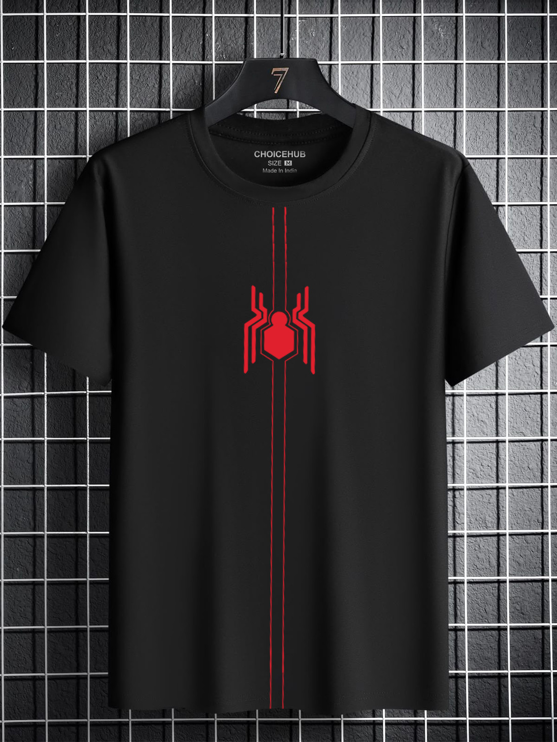 Image of choicehub Printed Men Round Neck Black T-Shirt