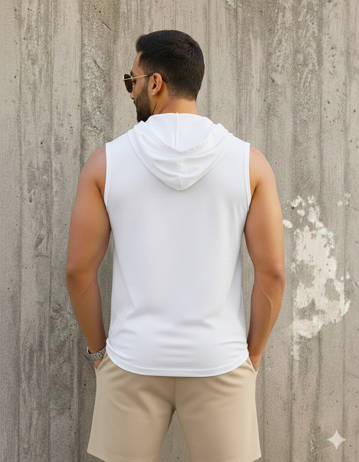 Image of Zxomillo Self Design Men Hooded Neck Black, White T-Shirt