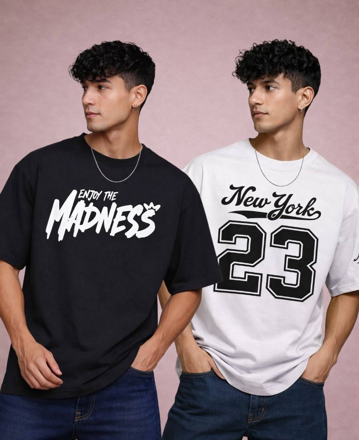 Mexmy Typography Black T-Shirt Pack of 2 - Image 1