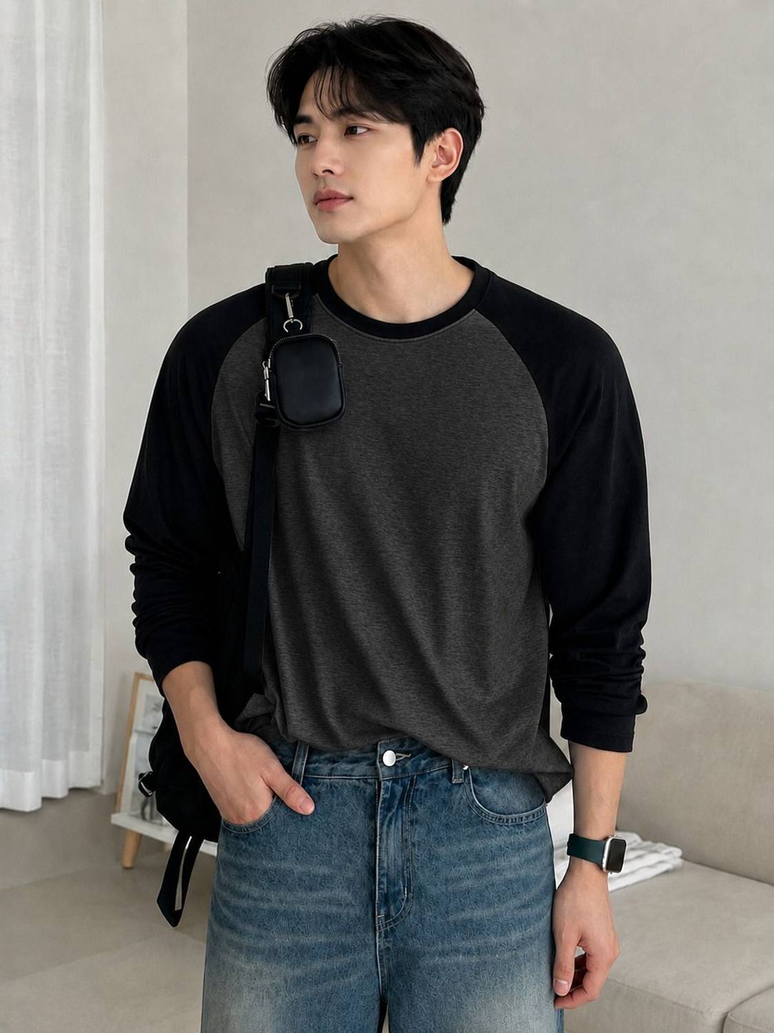 Vynzo Colorblock Men Round Neck Multicolor T-Shirt - Image 1