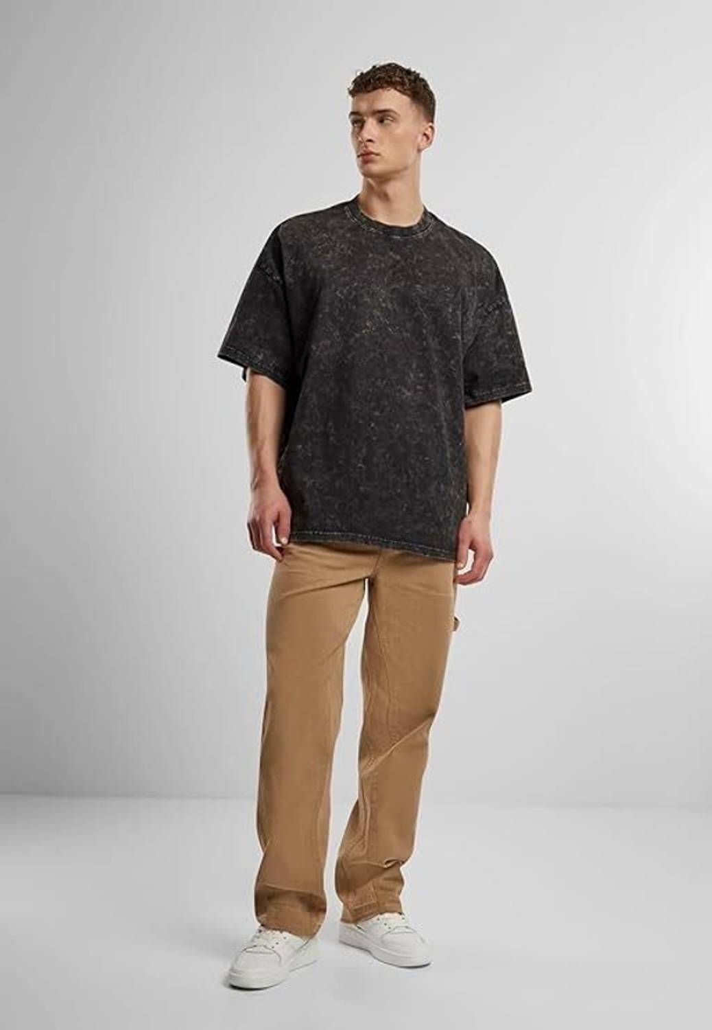 BEEFITS Washed Couple Crew Neck Black T-Shirt - Image 4