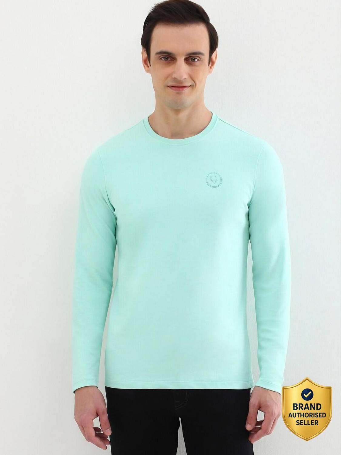 Allen Solly Solid Men Round Neck Green T-Shirt