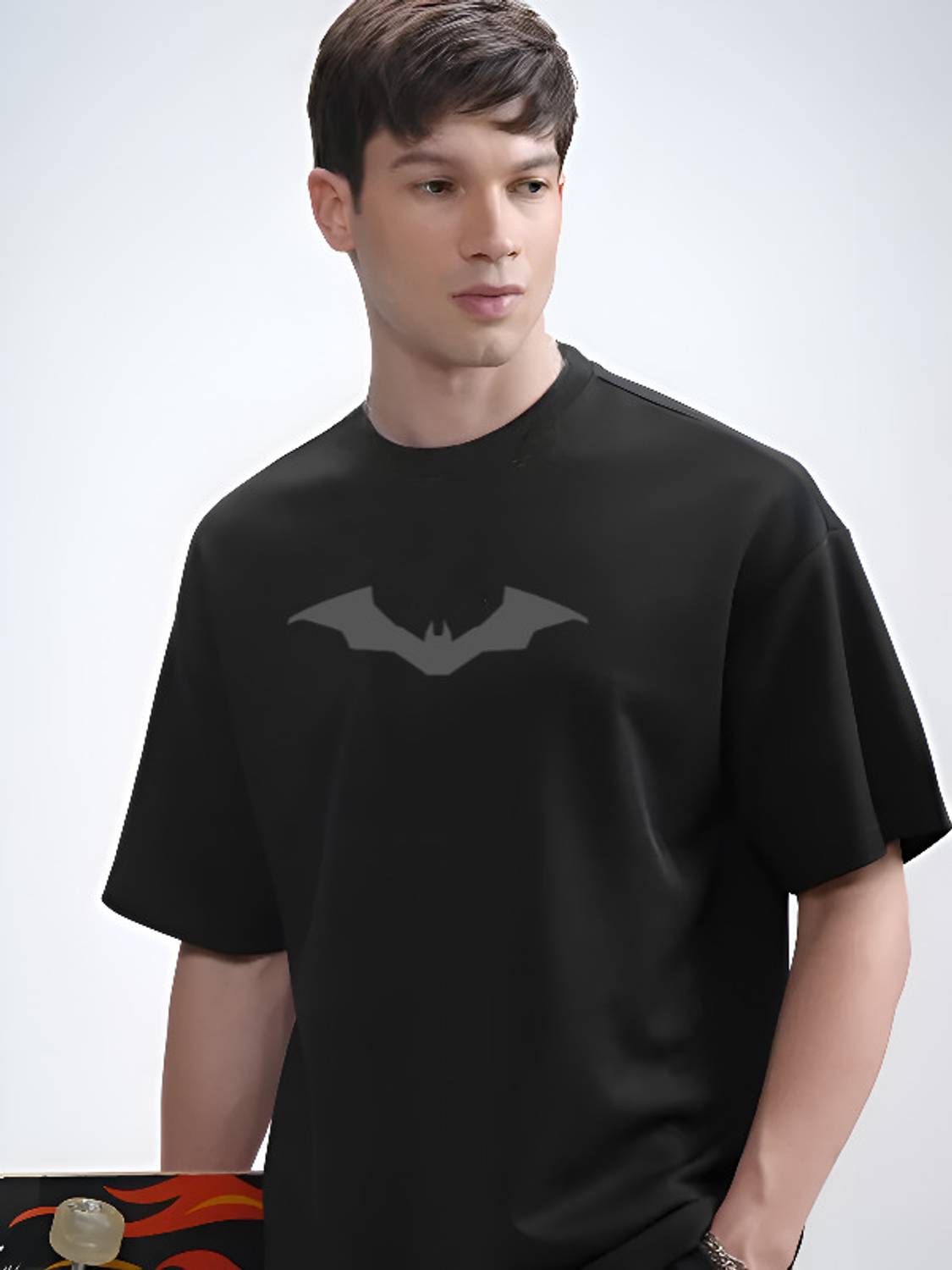 BATMAN X ROYAL STANCE Graphic Print Men Round Neck Black T-Shirt