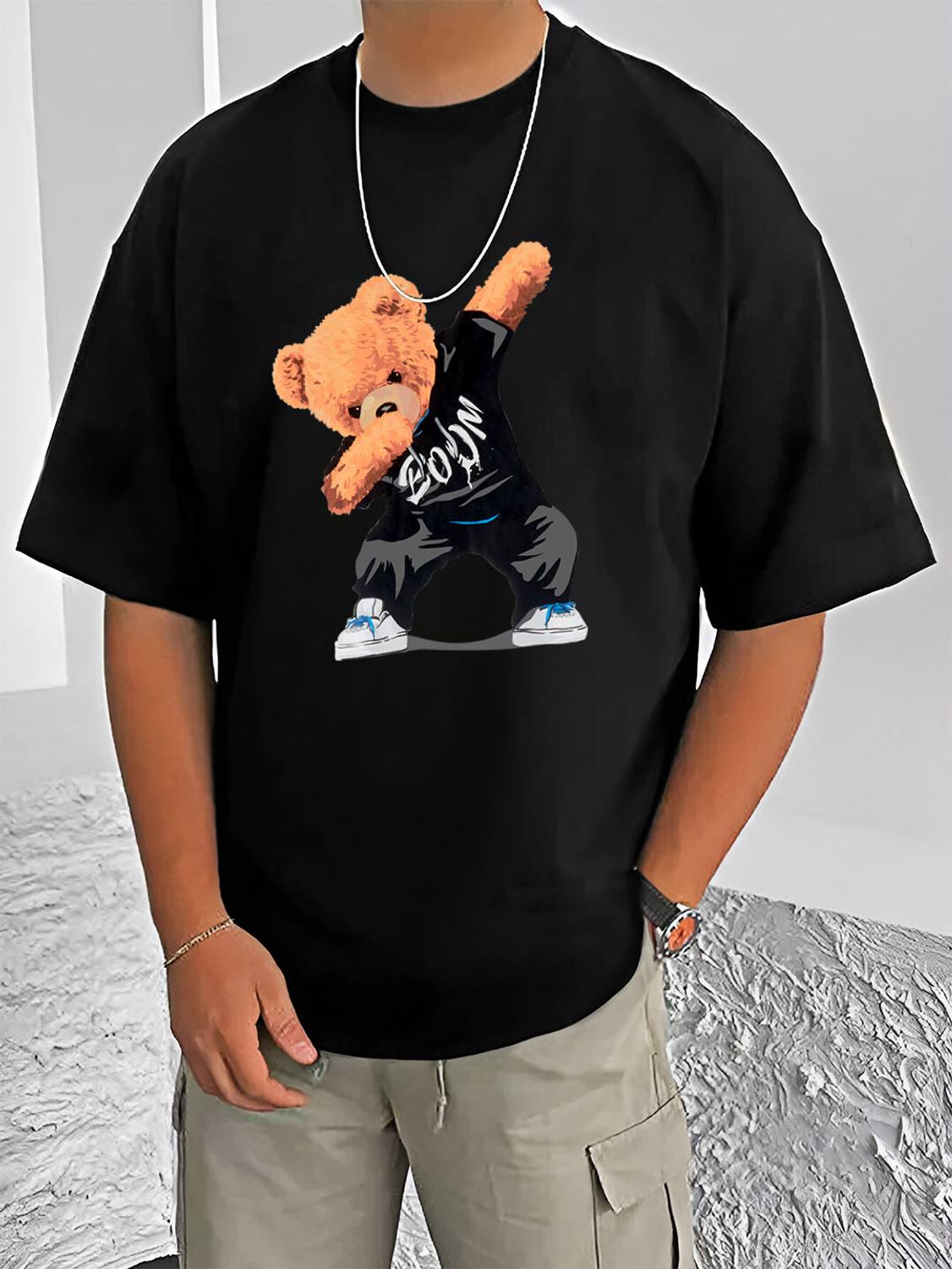 Benny Brooks Graphic Print Men Round Neck Black T-Shirt