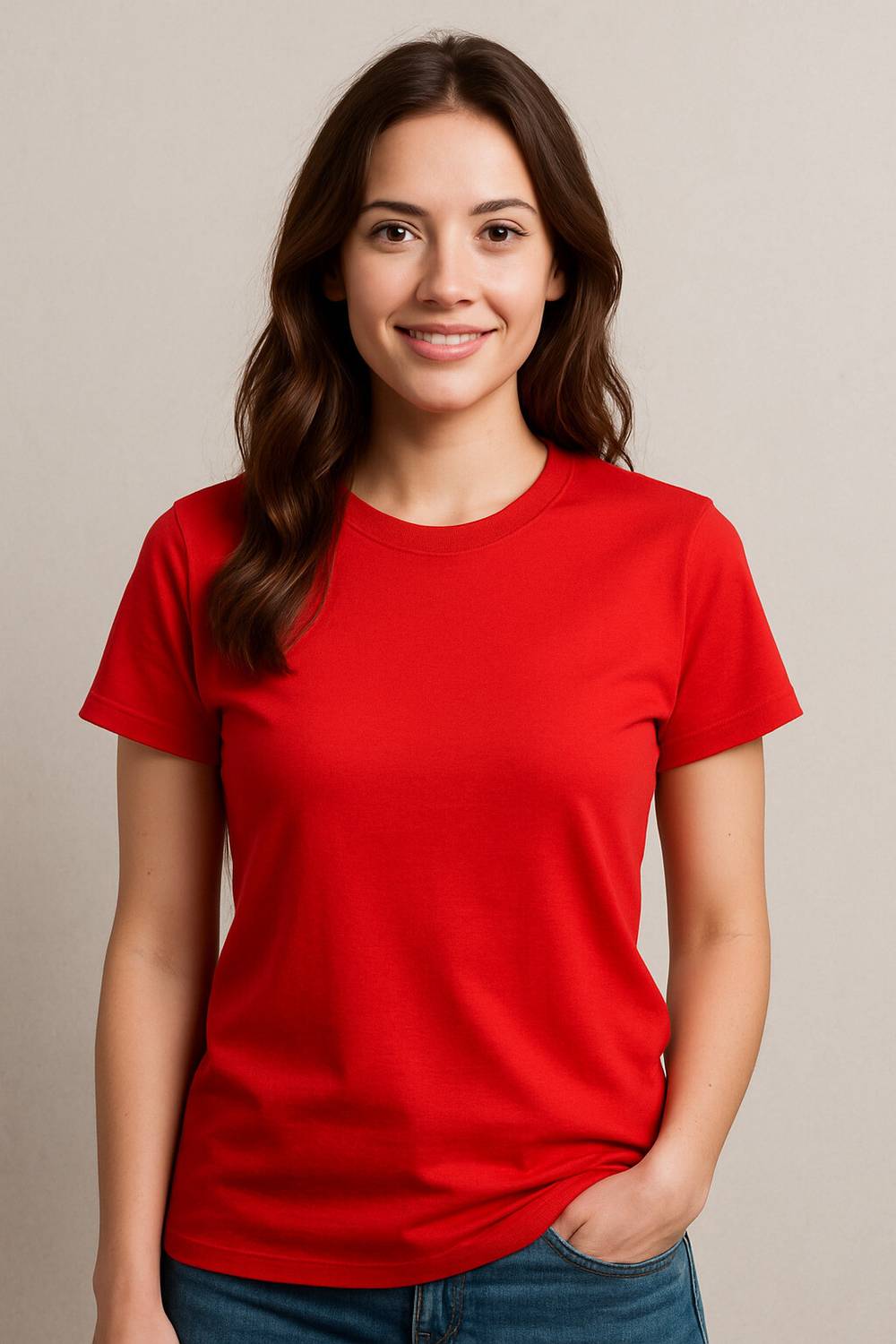 NOW OR NEVER Solid Women Round Neck Red T-Shirt