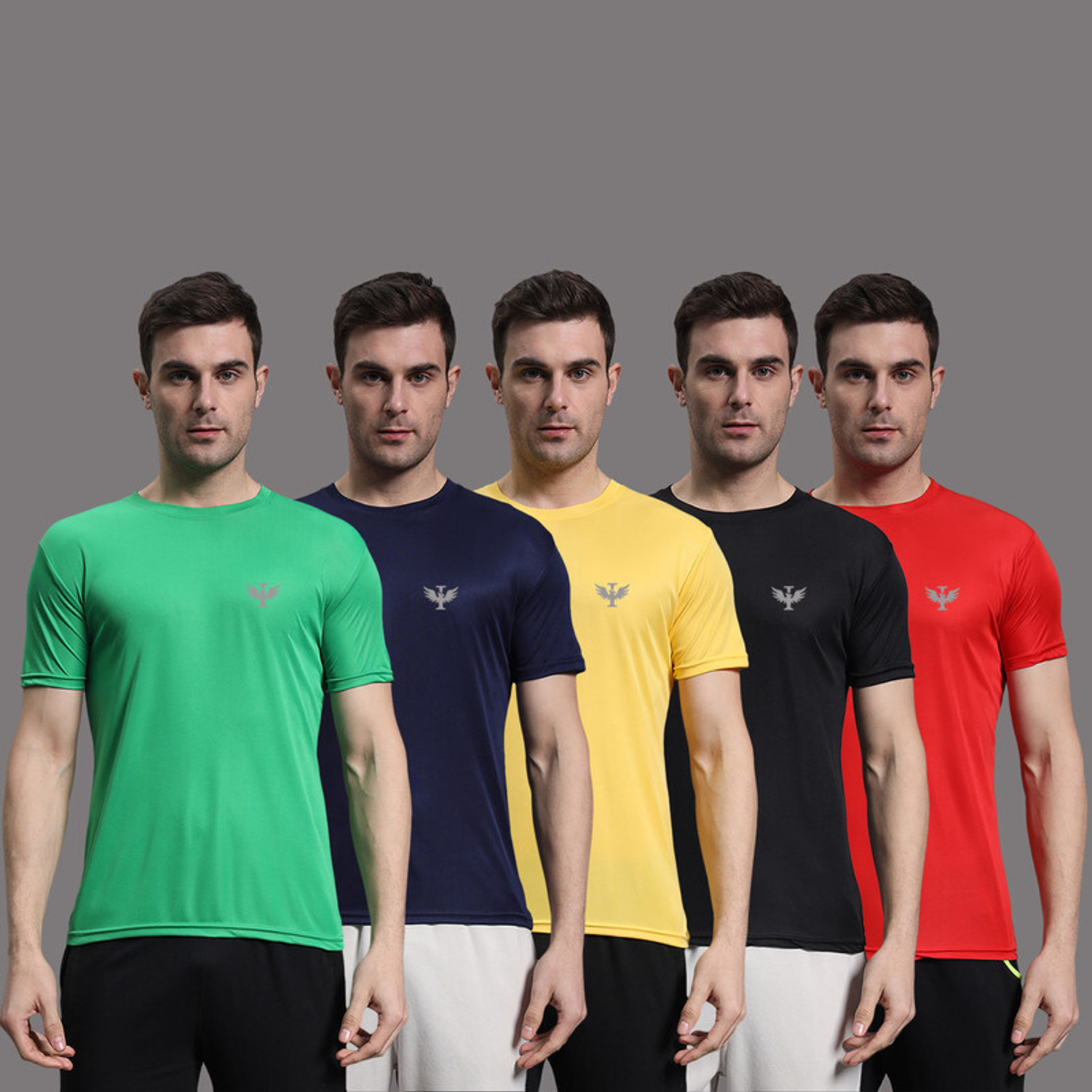 InkTees Solid Men Round Neck Multicolor T-Shirt