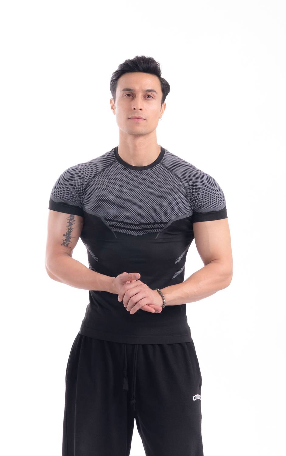 COITONIC Men Black, Grey T-Shirt - Image 1