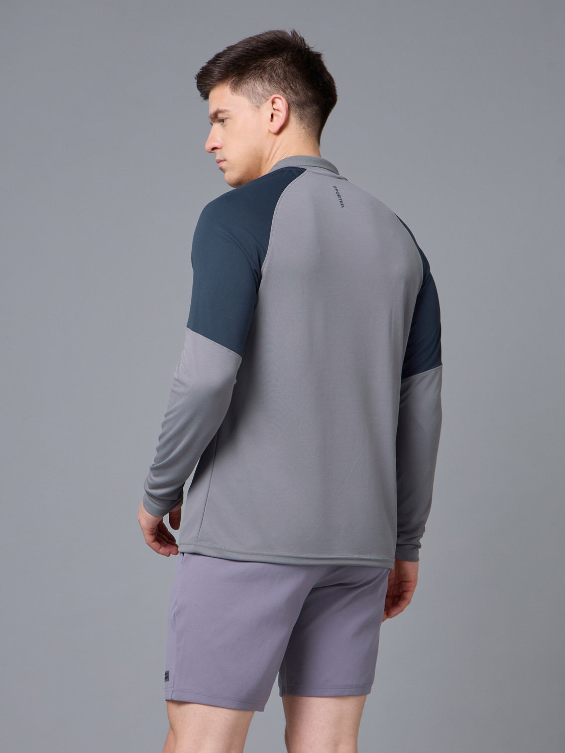 Image of TECHNOSPORT Colorblock Men Polo Neck Blue T-Shirt