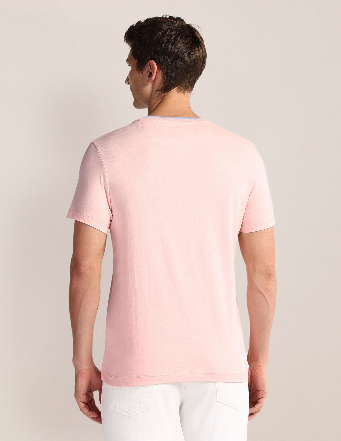 Image of U.S. POLO ASSN. Printed Men Round Neck White T-Shirt