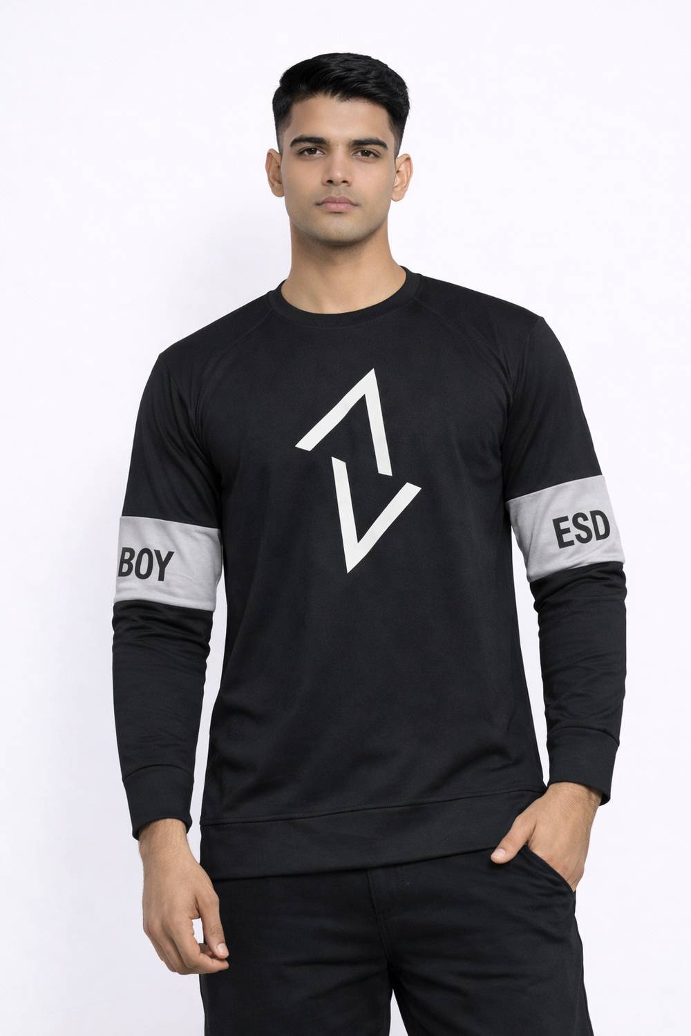 Bhadawar Creations Printed Men Round Neck Black T-Shirt