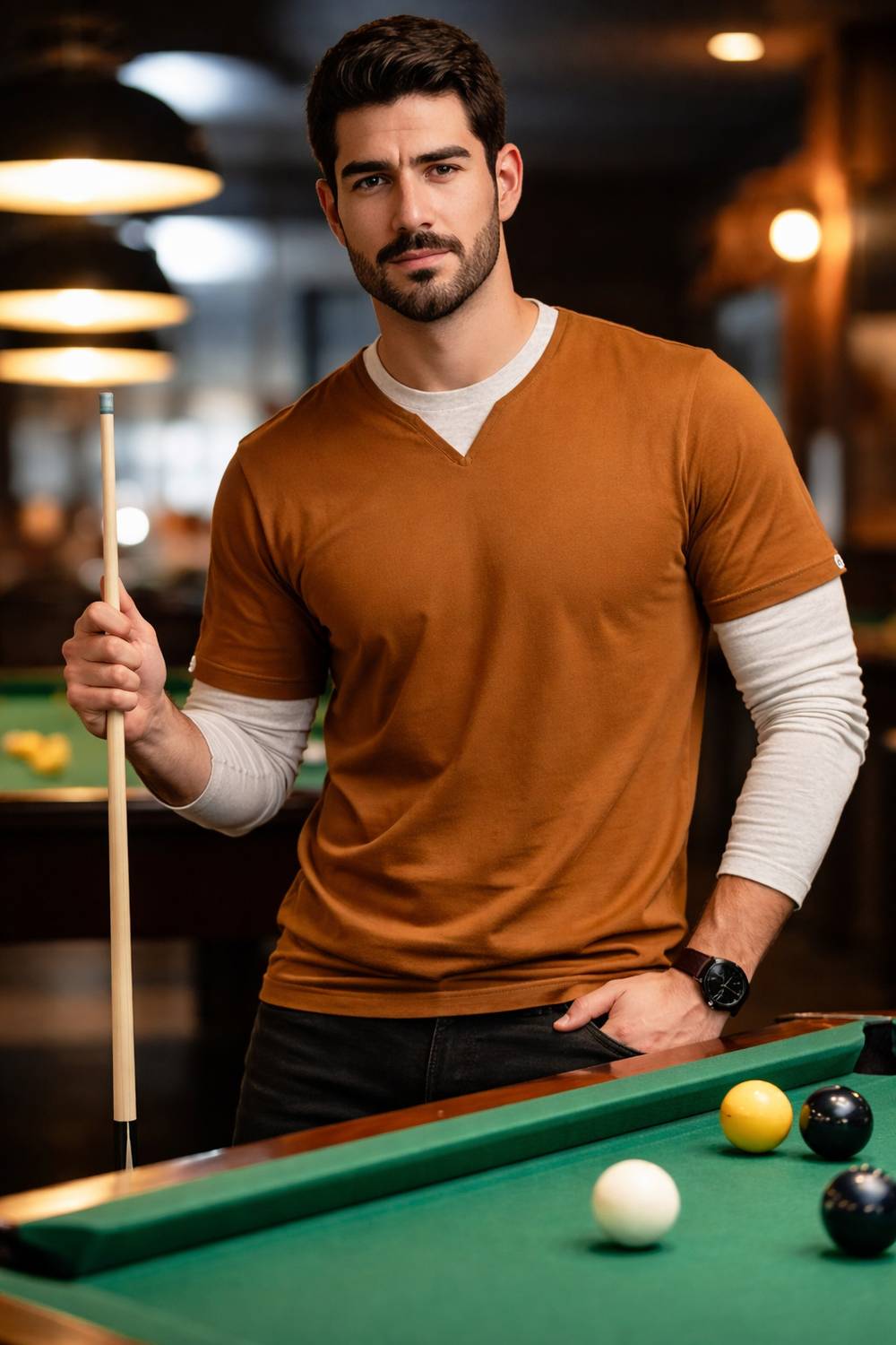 THE DRY STATE Men Solid Round Neck Pure Cotton Brown, White T-Shi