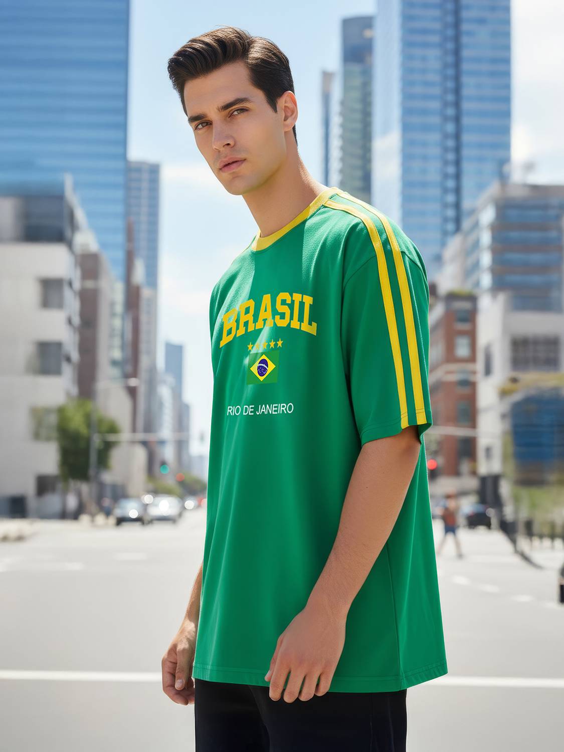 TOM MILTON Men Green T-Shirt - Image 3