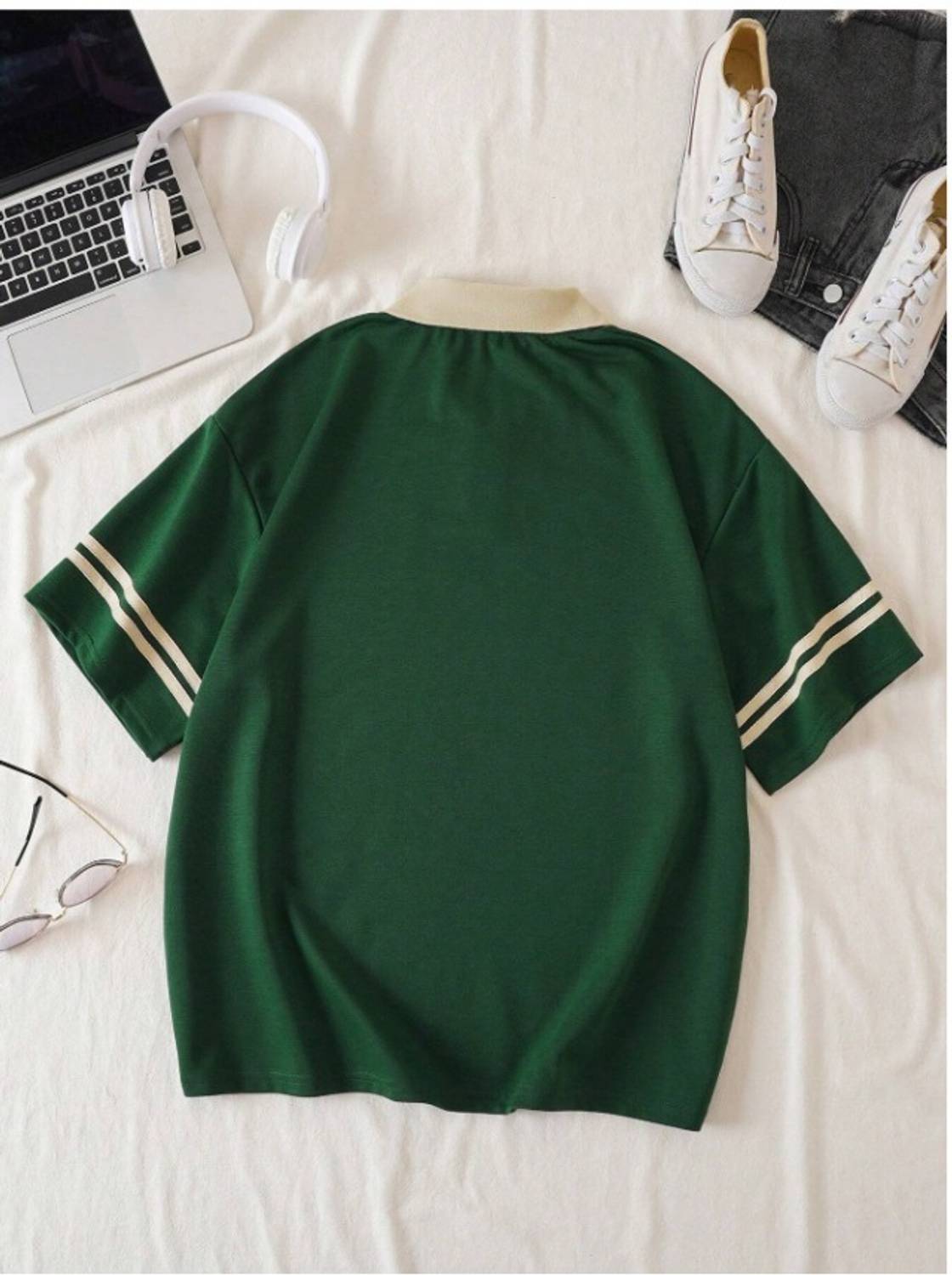 Hackmen Men Polo Neck Green T-Shirt - Image 3
