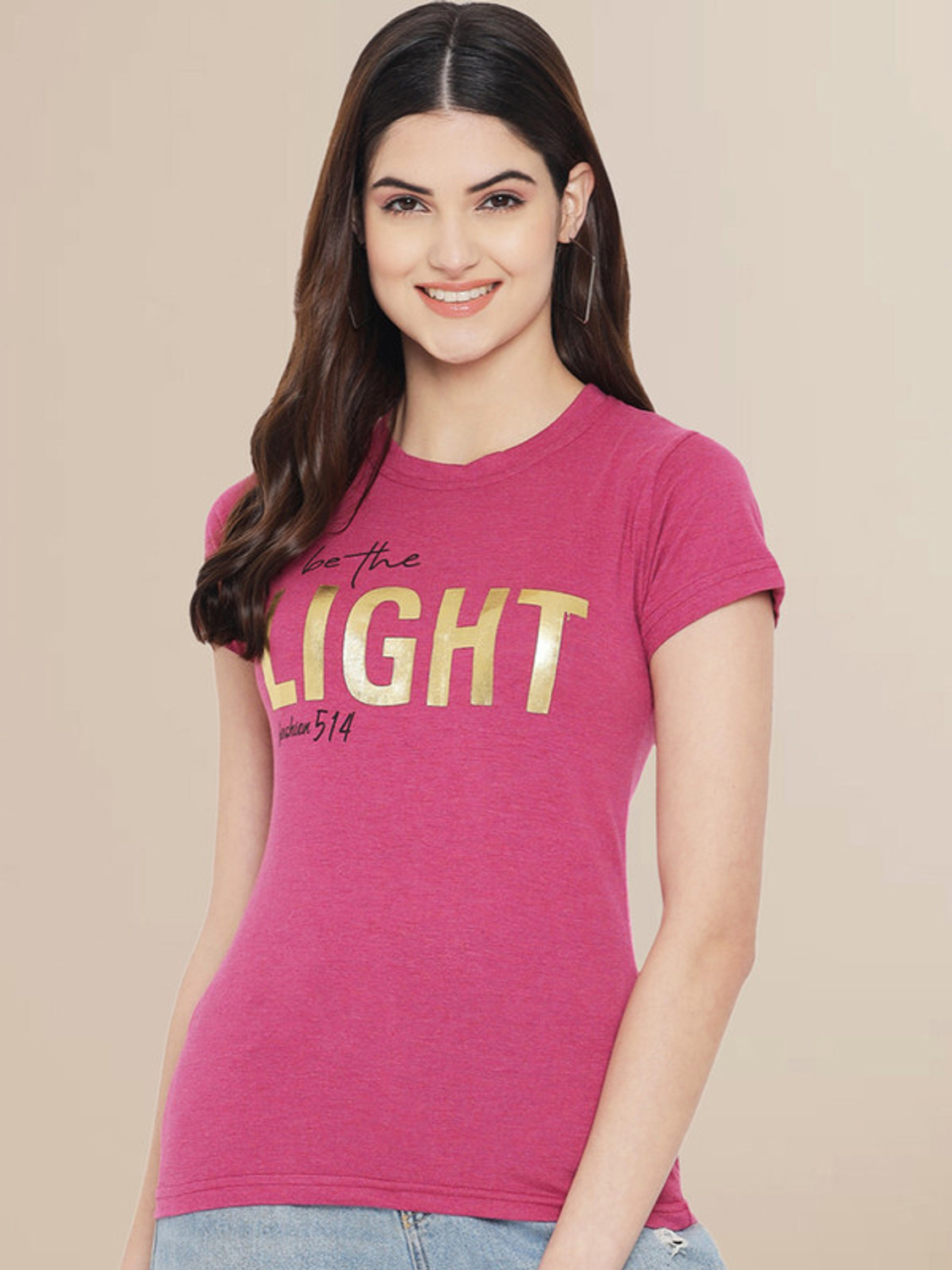 Image of METRONAUT Printed Women Round Neck Multicolor T-Shirt