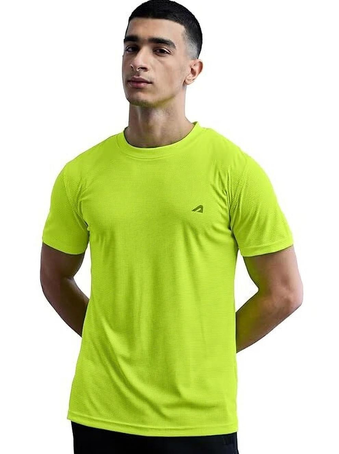 Image of Boldfit Athleisure Solid Men Round Neck Green T-Shirt
