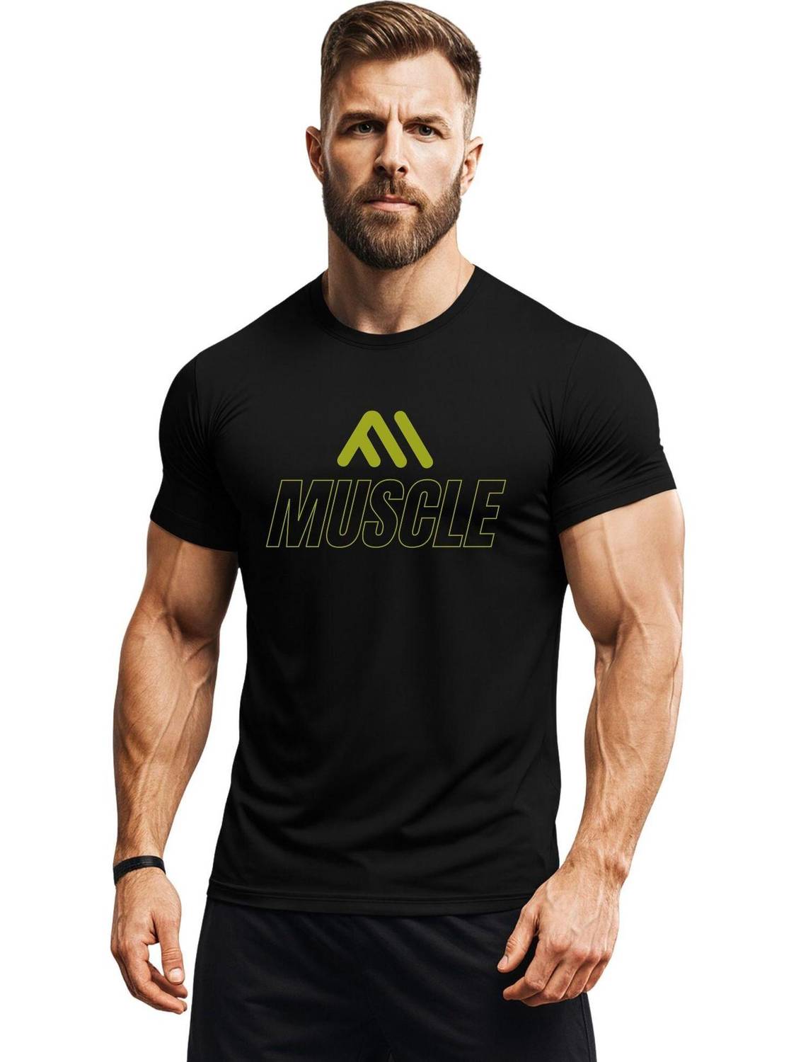 3colors Printed Men Round Neck Black T-Shirt