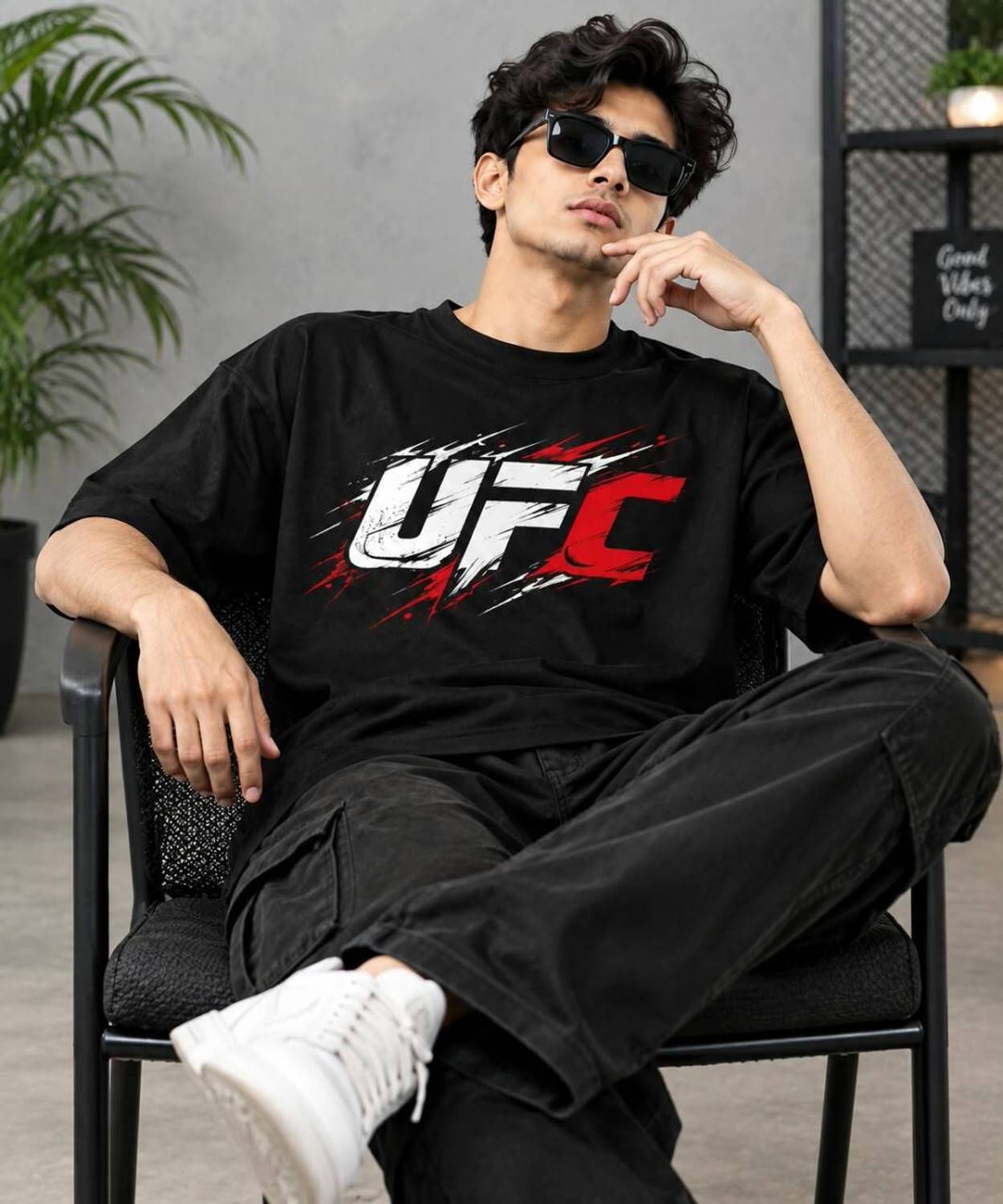 STK FASHION HUB Men's Graphic Print Black Cotton T-Shirt - Image 1