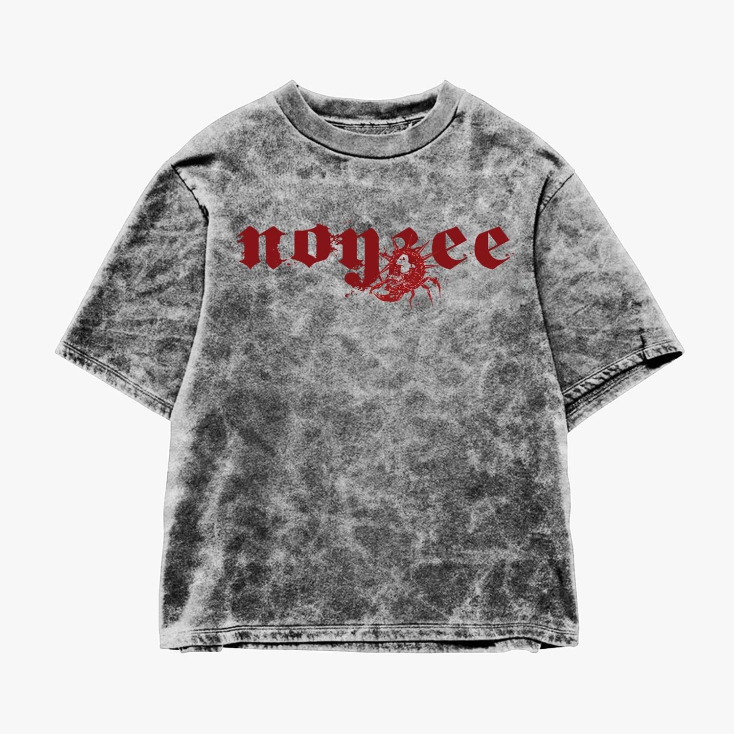 Noyzee Printed Men Round Neck Grey T-Shirt