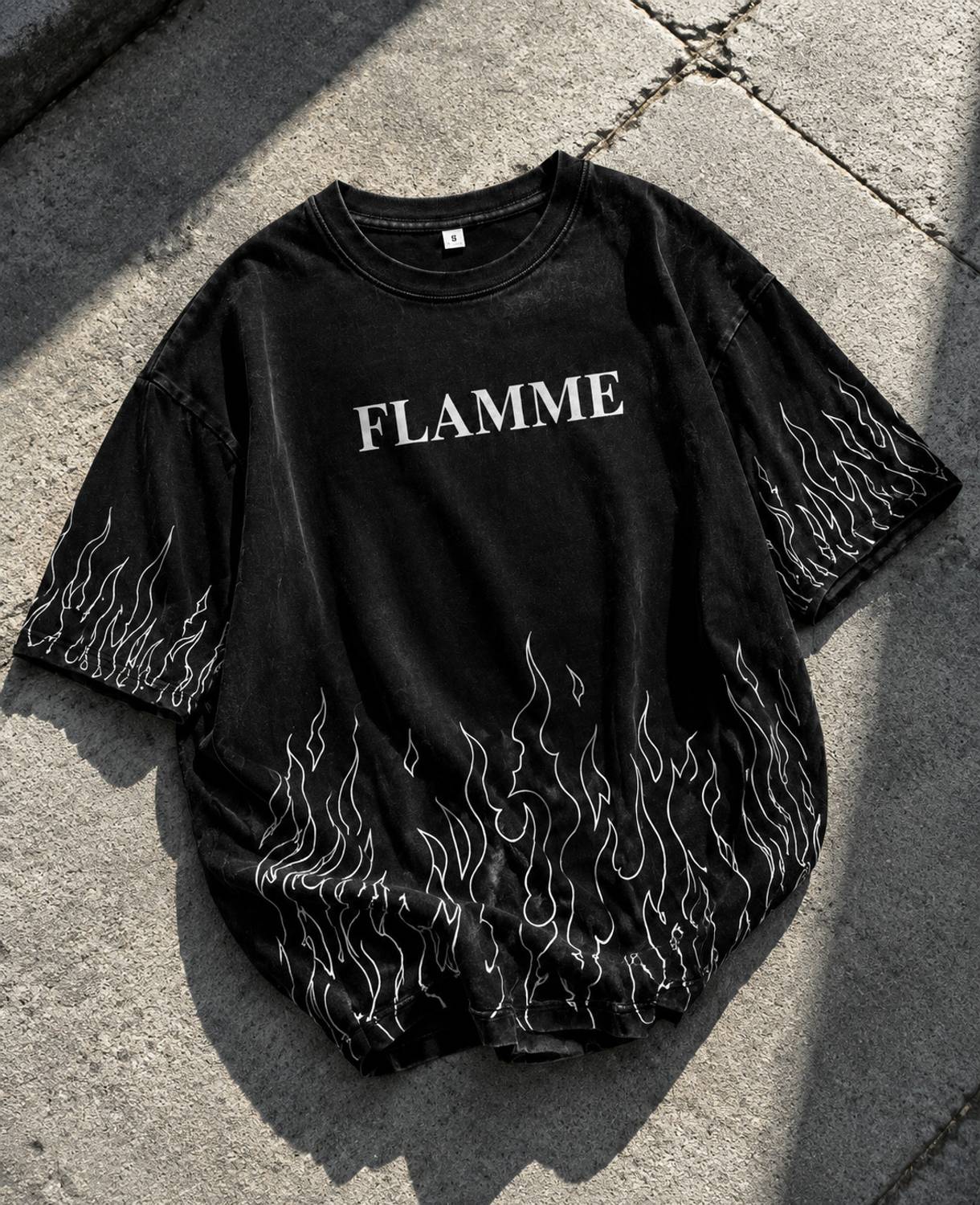 GRD Black Round Neck Printed T-Shirt