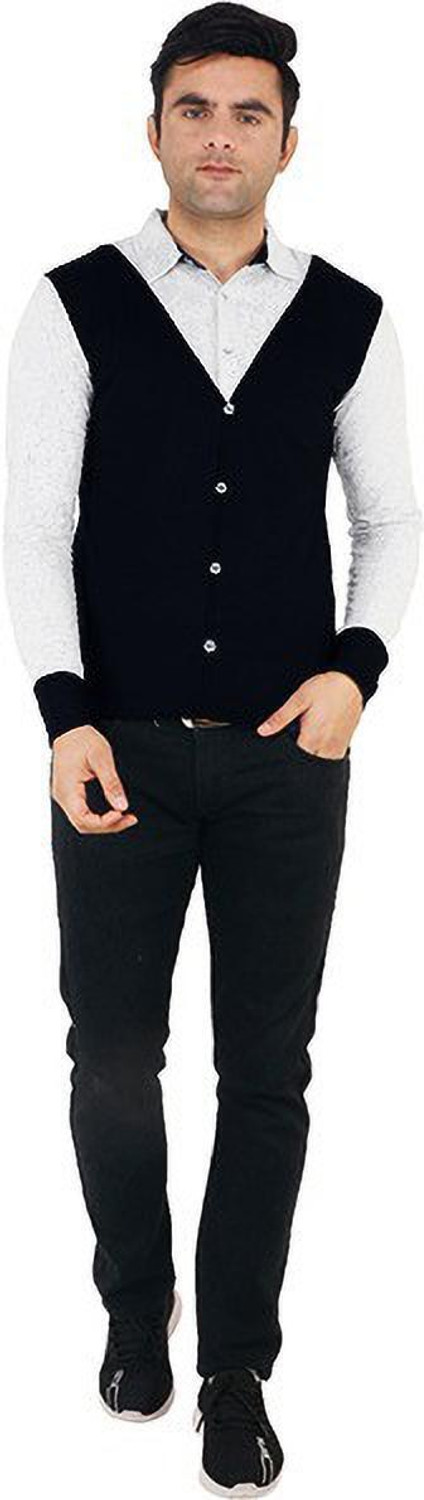Image of Xmer Solid Men Polo Neck White, Black T-Shirt