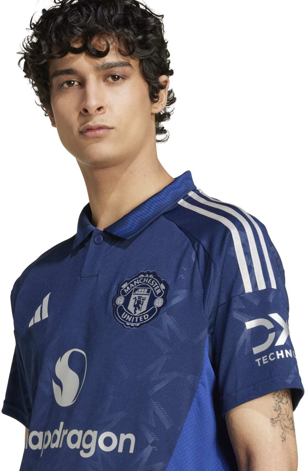 Image of ADIDAS Graphic Print Men Crew Neck Blue T-Shirt