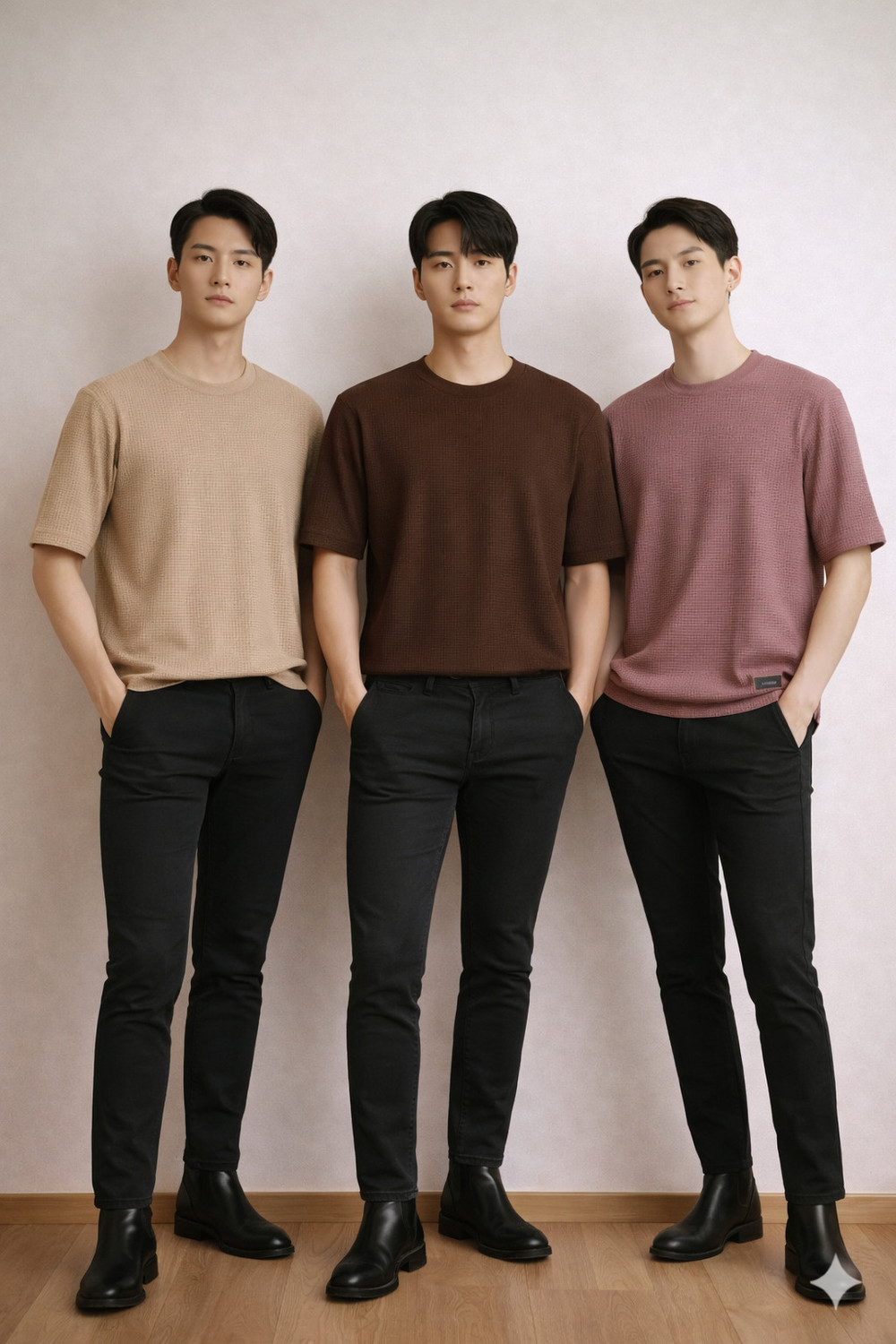 Image of Nazma Fashions Solid Men Round Neck Pink, Brown, Beige, Maroon T-Shirt