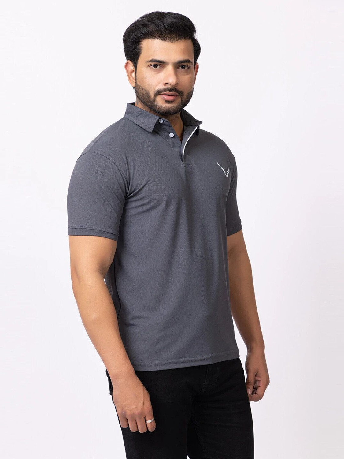 Image of BUFFARO Solid Men Polo Neck Multicolor T-Shirt