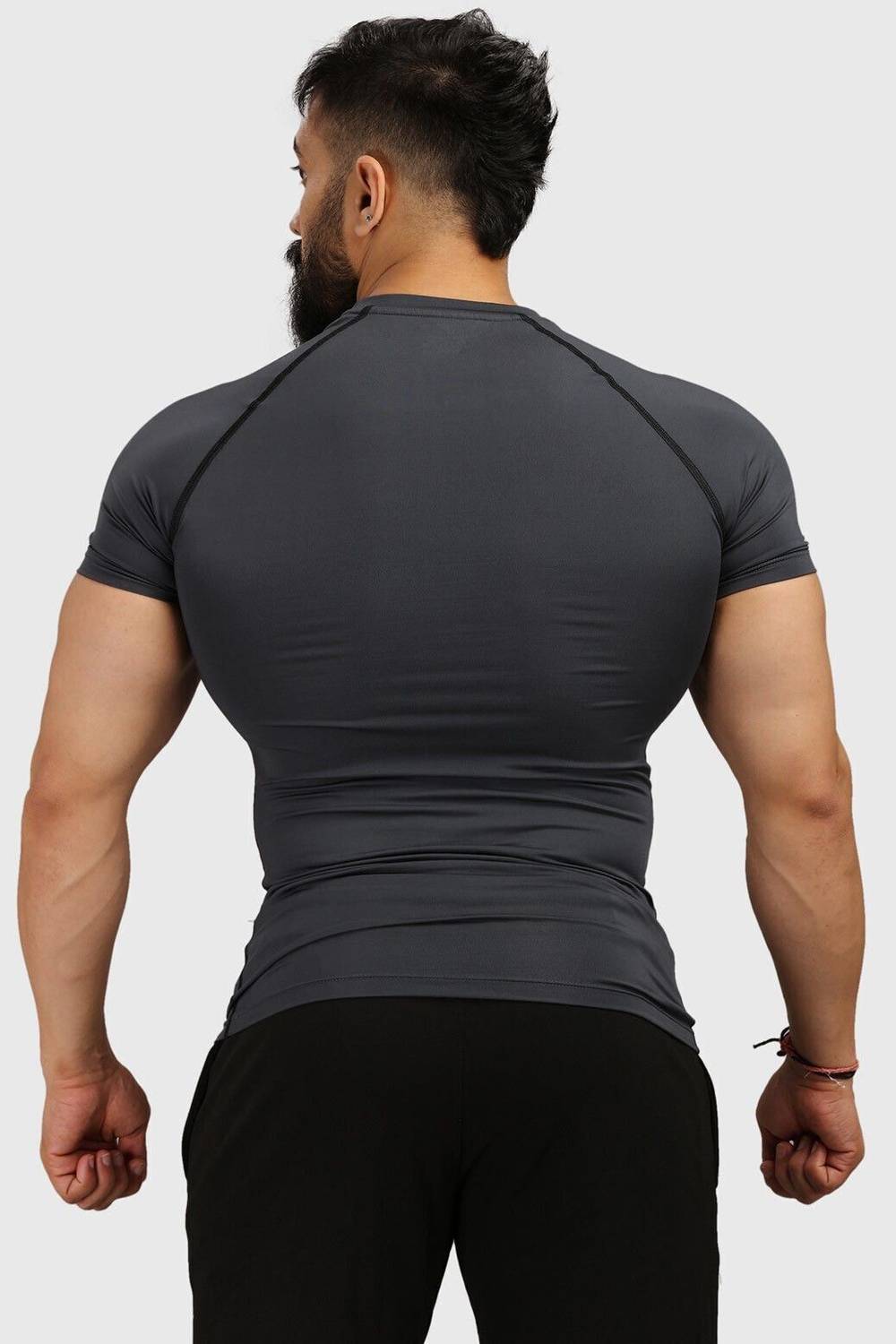 FuaarK Men Grey Round Neck T-Shirt - Image 3