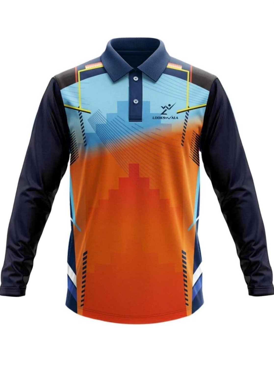 Image of lookswala Printed Men Polo Neck Multicolor T-Shirt