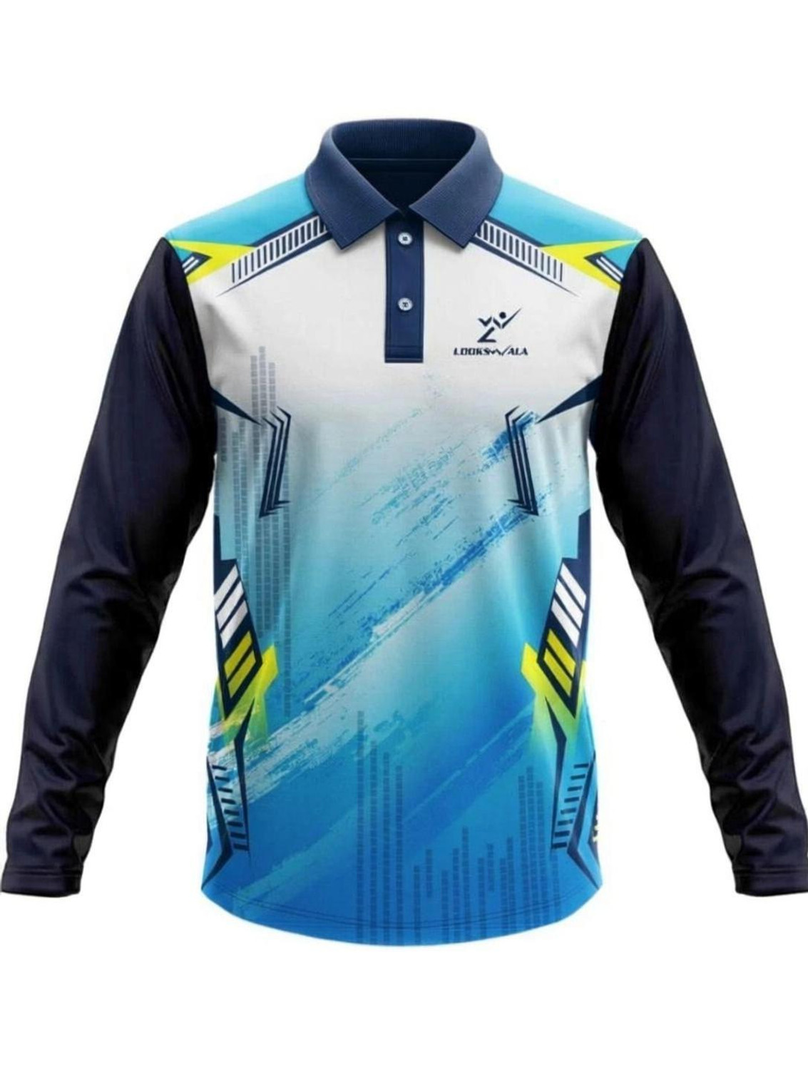 Image of dhaari by unique creation Printed Men Polo Neck Blue T-Shirt