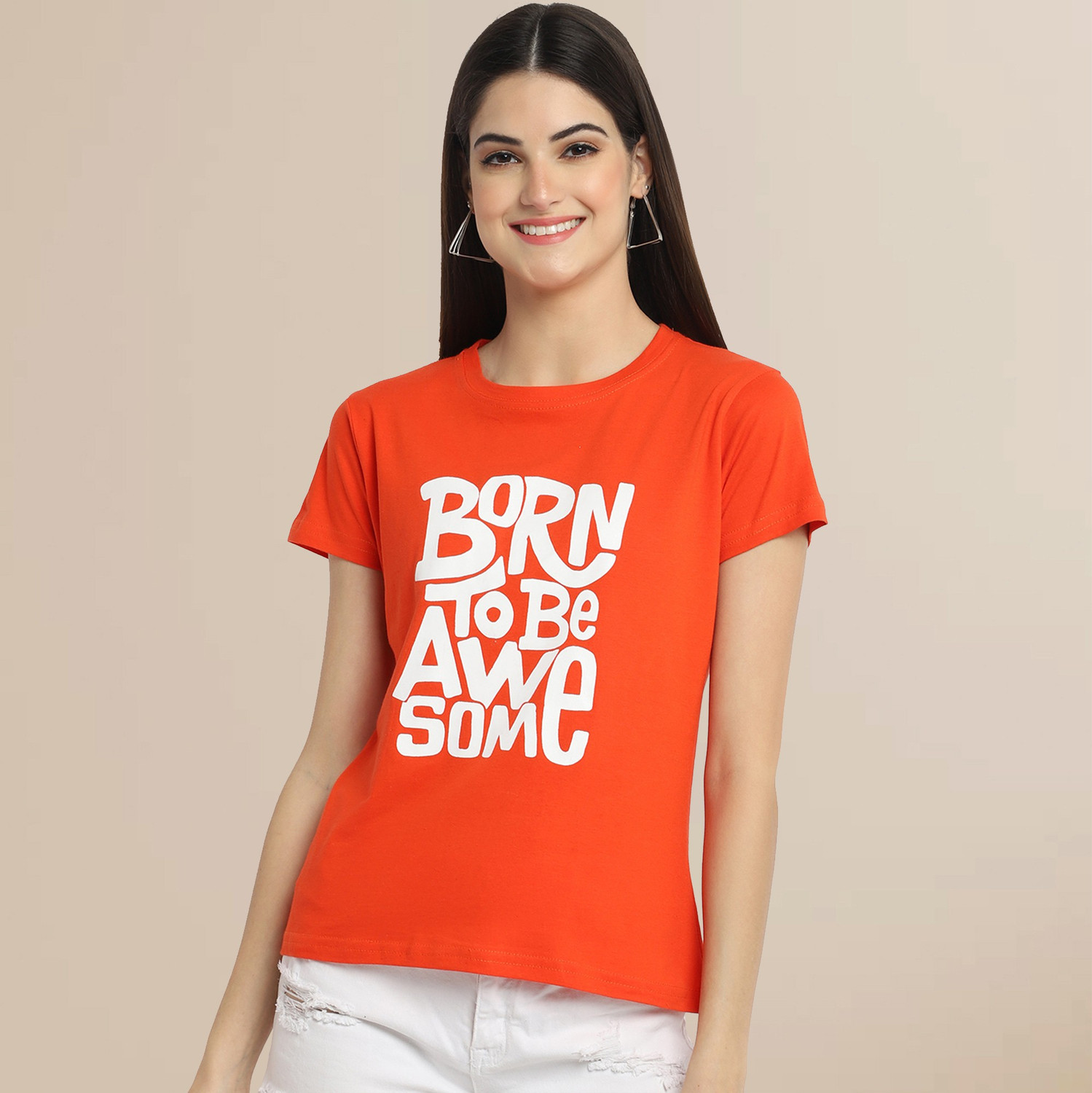 Image of METRONAUT Printed Women Round Neck Multicolor T-Shirt