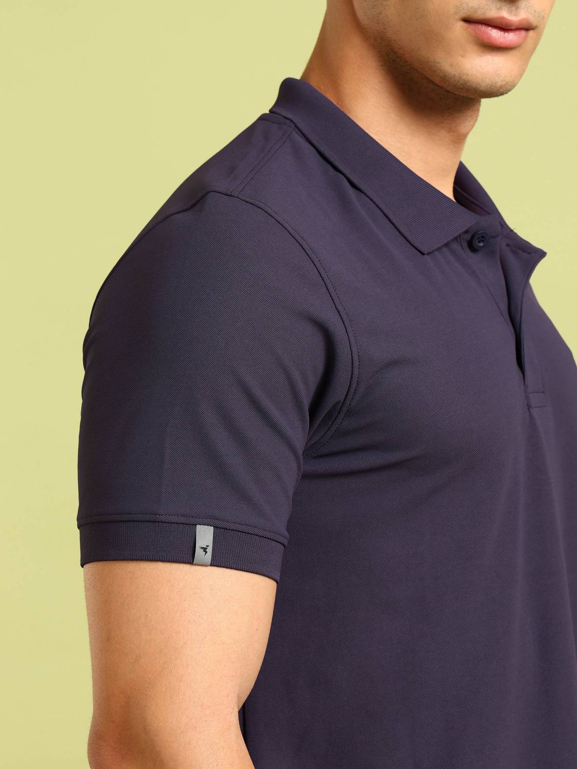 TECHNOSPORT Men Purple Polo Neck T-Shirt - Image 5