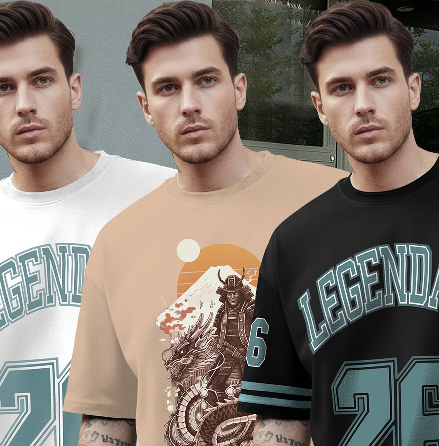 TRIPR Men Round Neck White T-Shirt Pack of 3 - Image 3