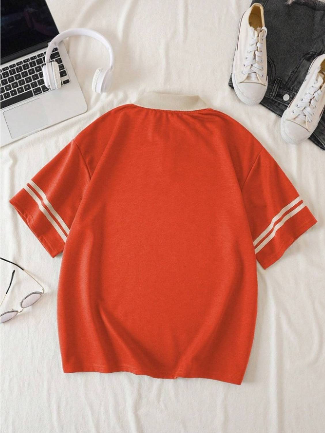 Hackmen Men's Orange Polo Neck T-Shirt - Image 2
