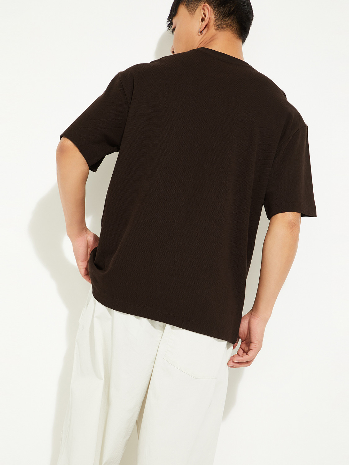 Image of MAX Printed Men Round Neck Brown T-Shirt