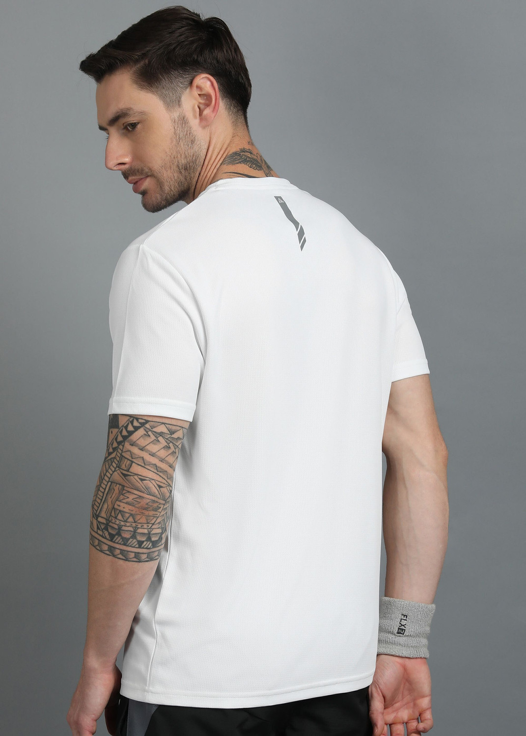 Image of Adrenex Solid Men Round Neck White T-Shirt