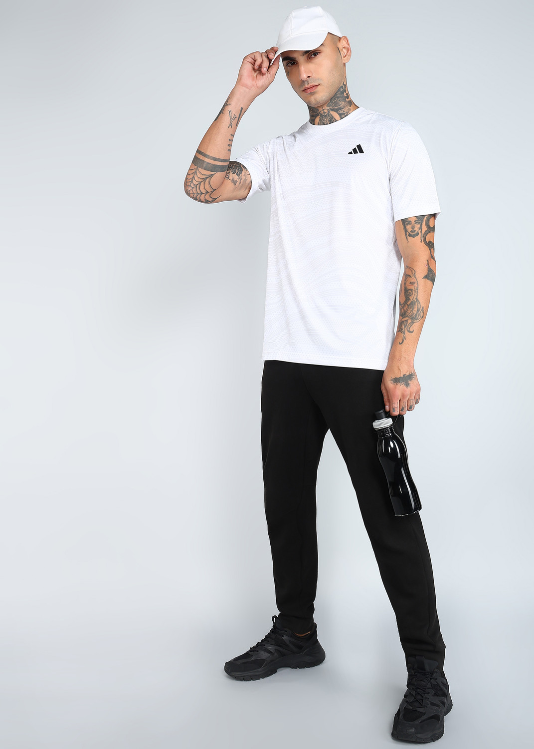 Image of ADIDAS Graphic Print Men Crew Neck White T-Shirt