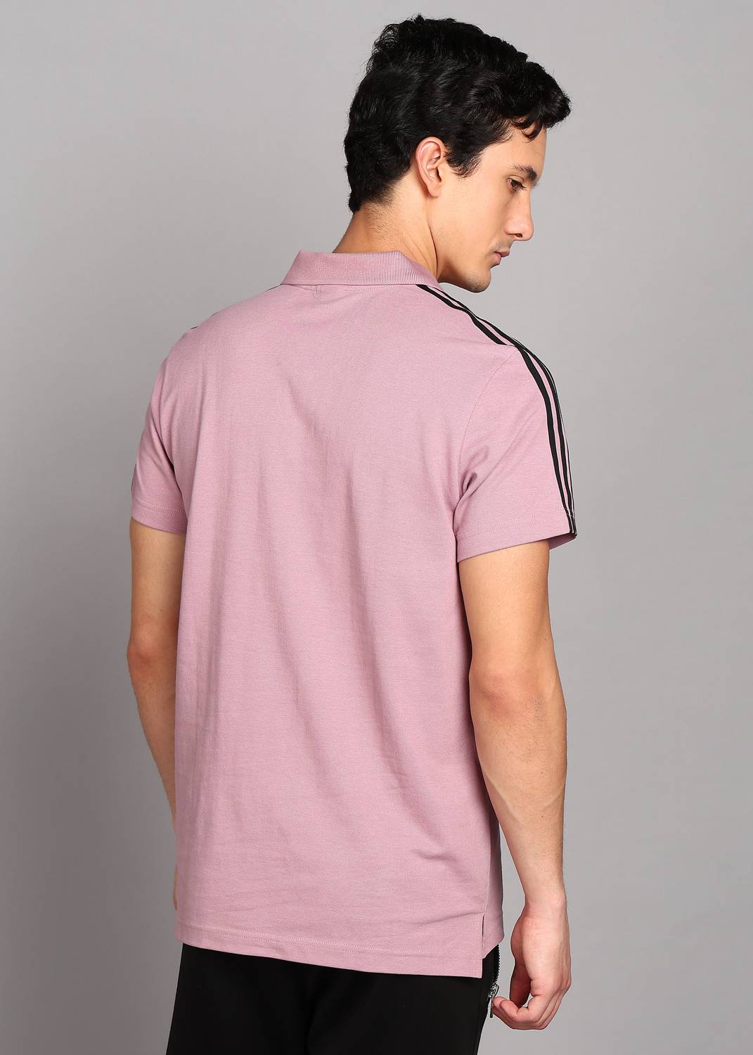 Adidas Men Purple Polo Neck T-Shirt - Image 4