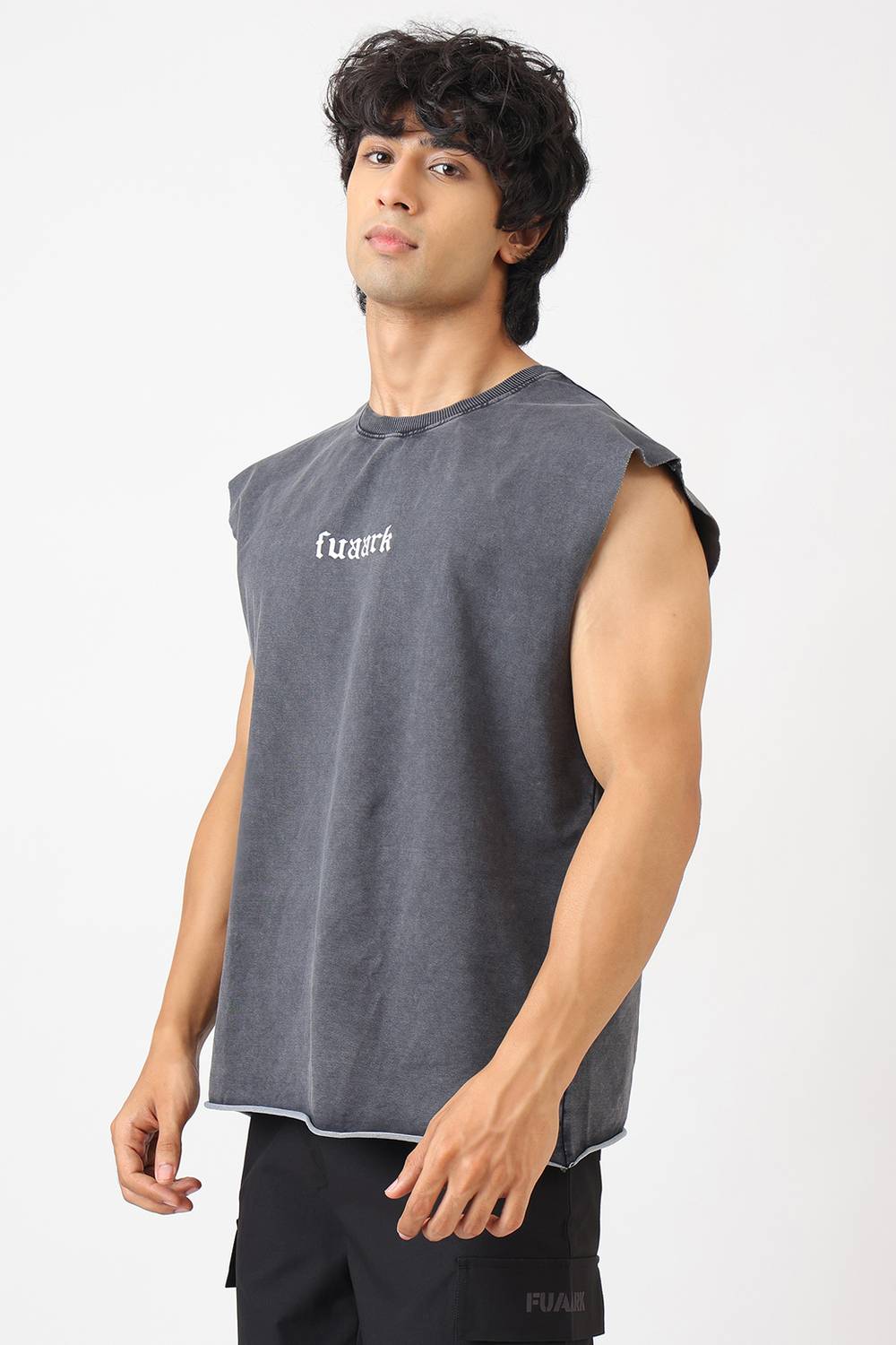 FuaarK Printed Men Round Neck Grey T-Shirt