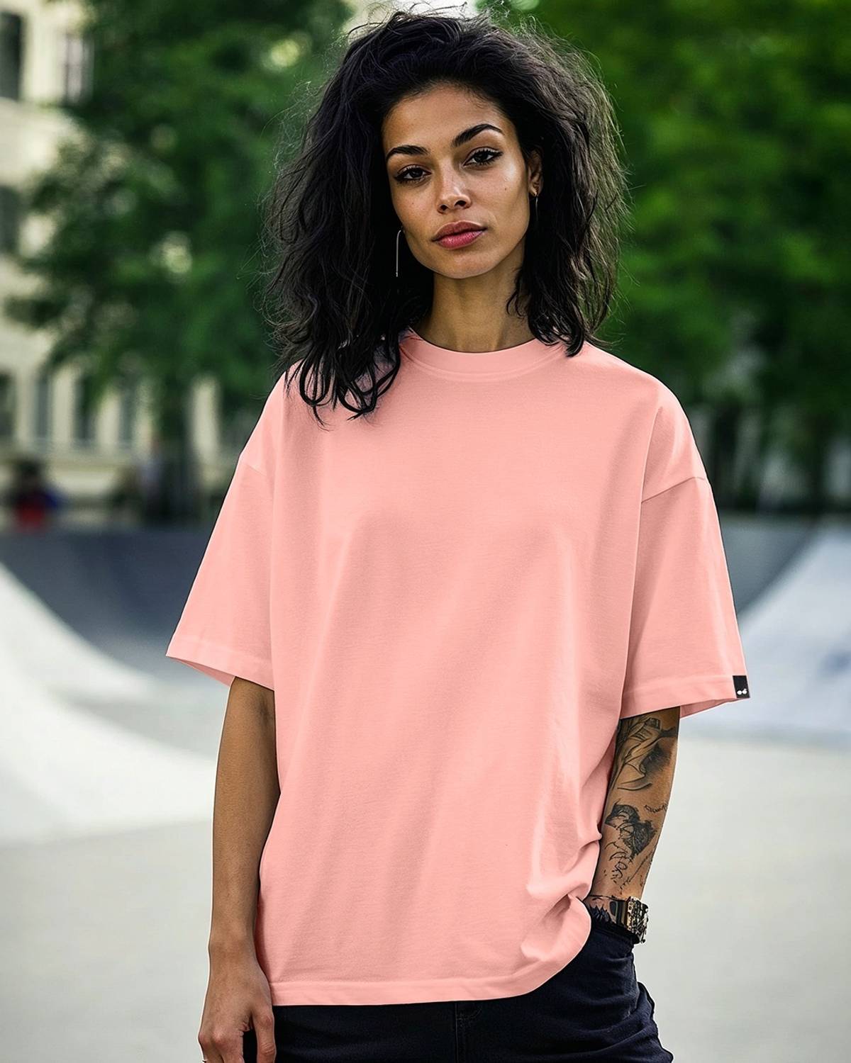 BEWAKOOF Solid Women Round Neck Pink T-Shirt