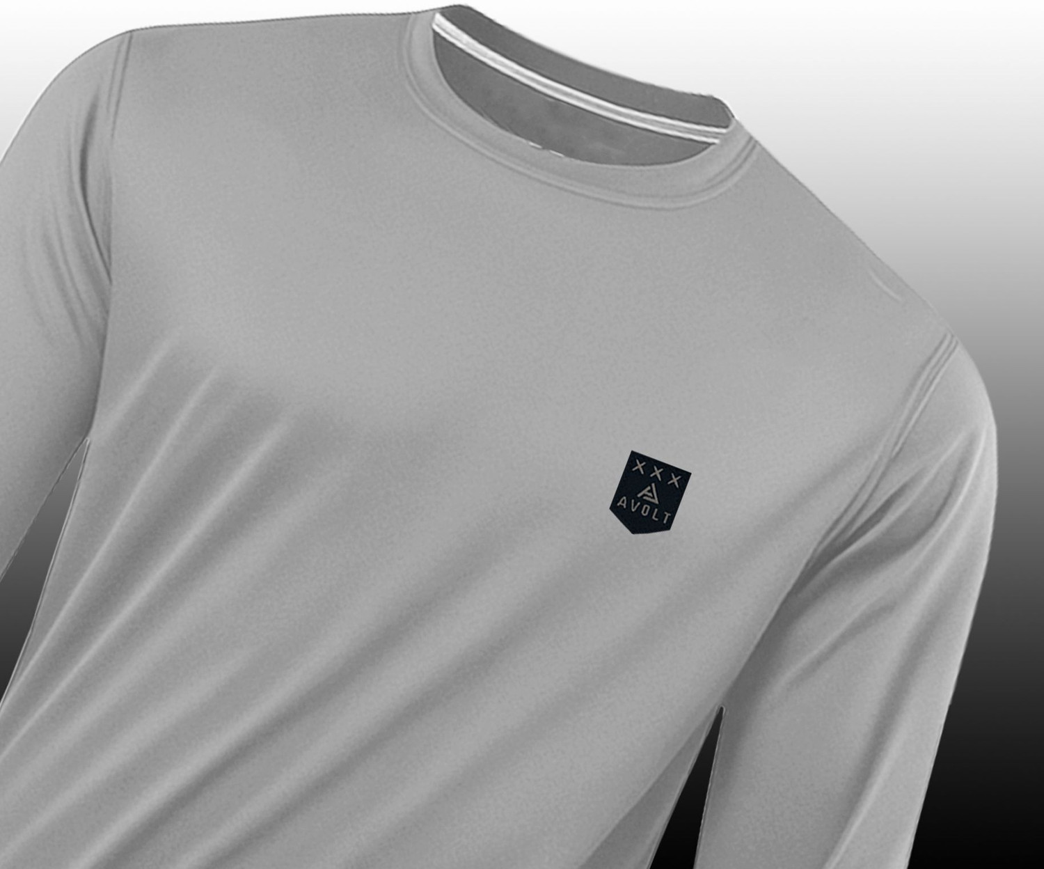 Image of AVOLT Self Design Men Round Neck Grey T-Shirt