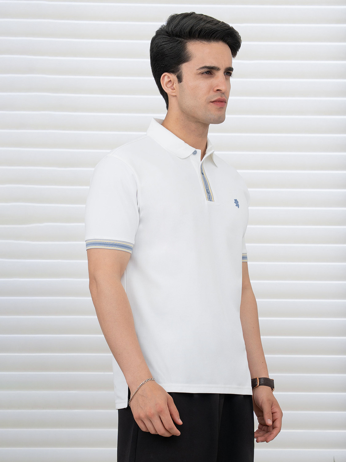 Image of RED TAPE Solid Men Polo Neck White T-Shirt