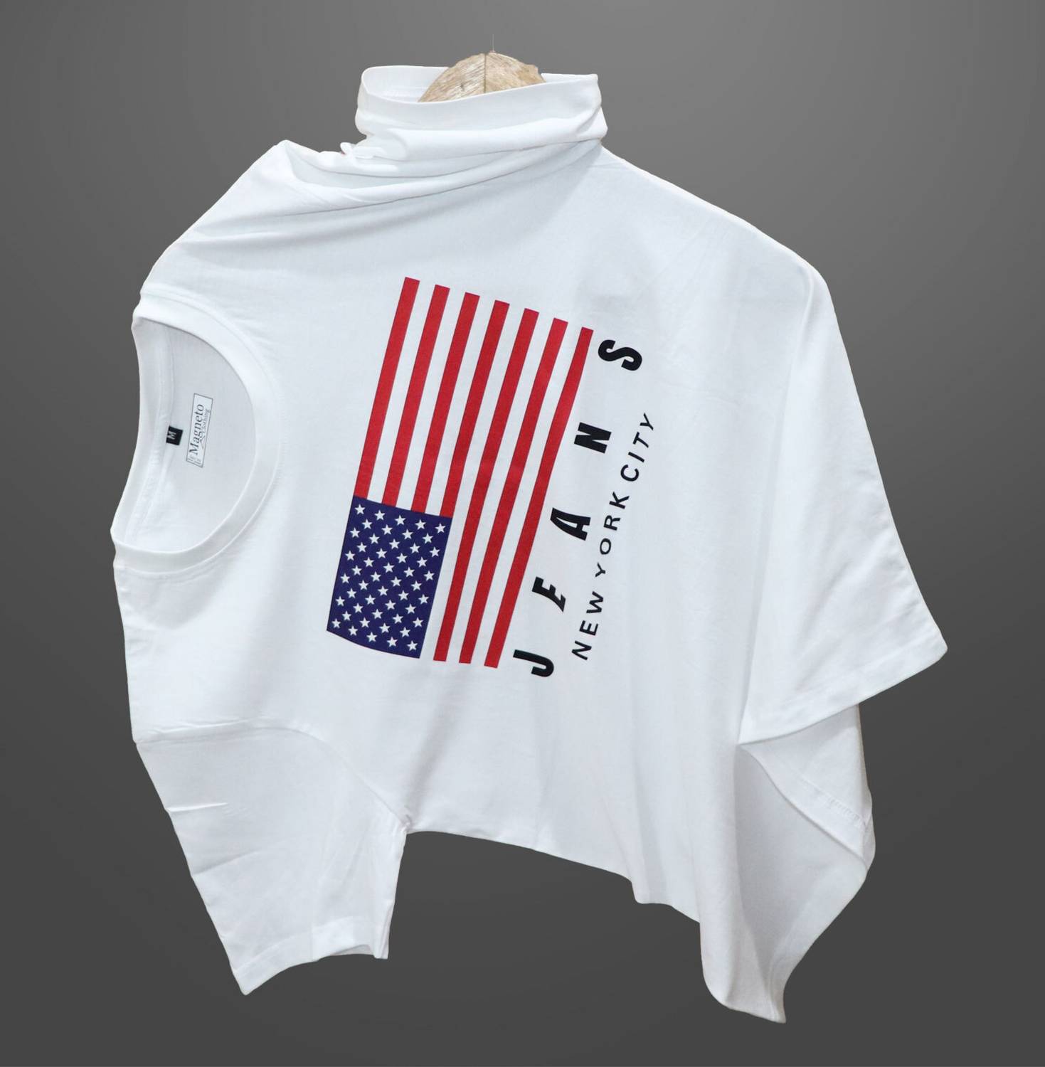 Magneto Men Printed, Typography Round Neck Pure Cotton White T-Sh