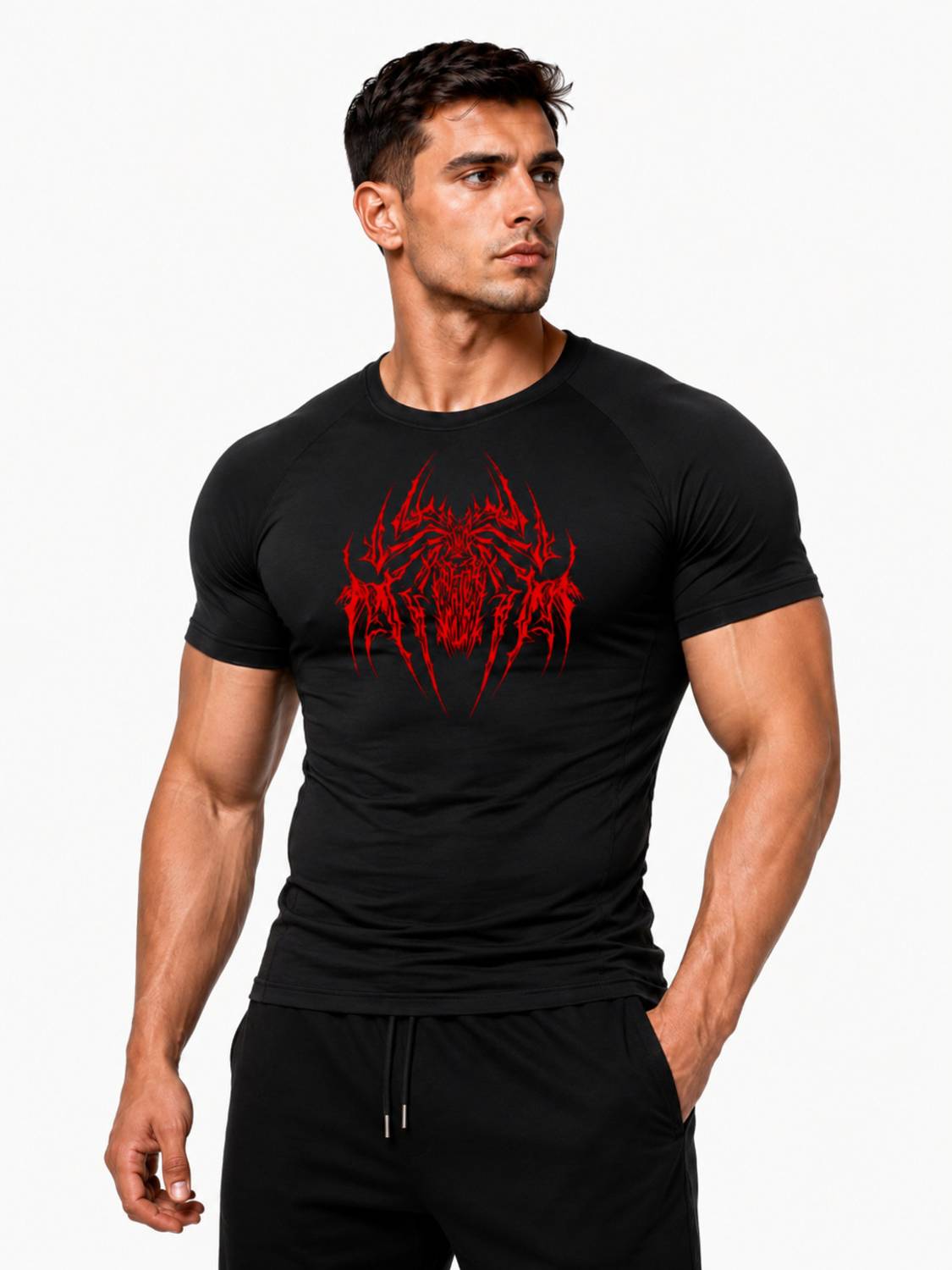 Zylos Graphic Print Black Men's T-Shirt - Image 4