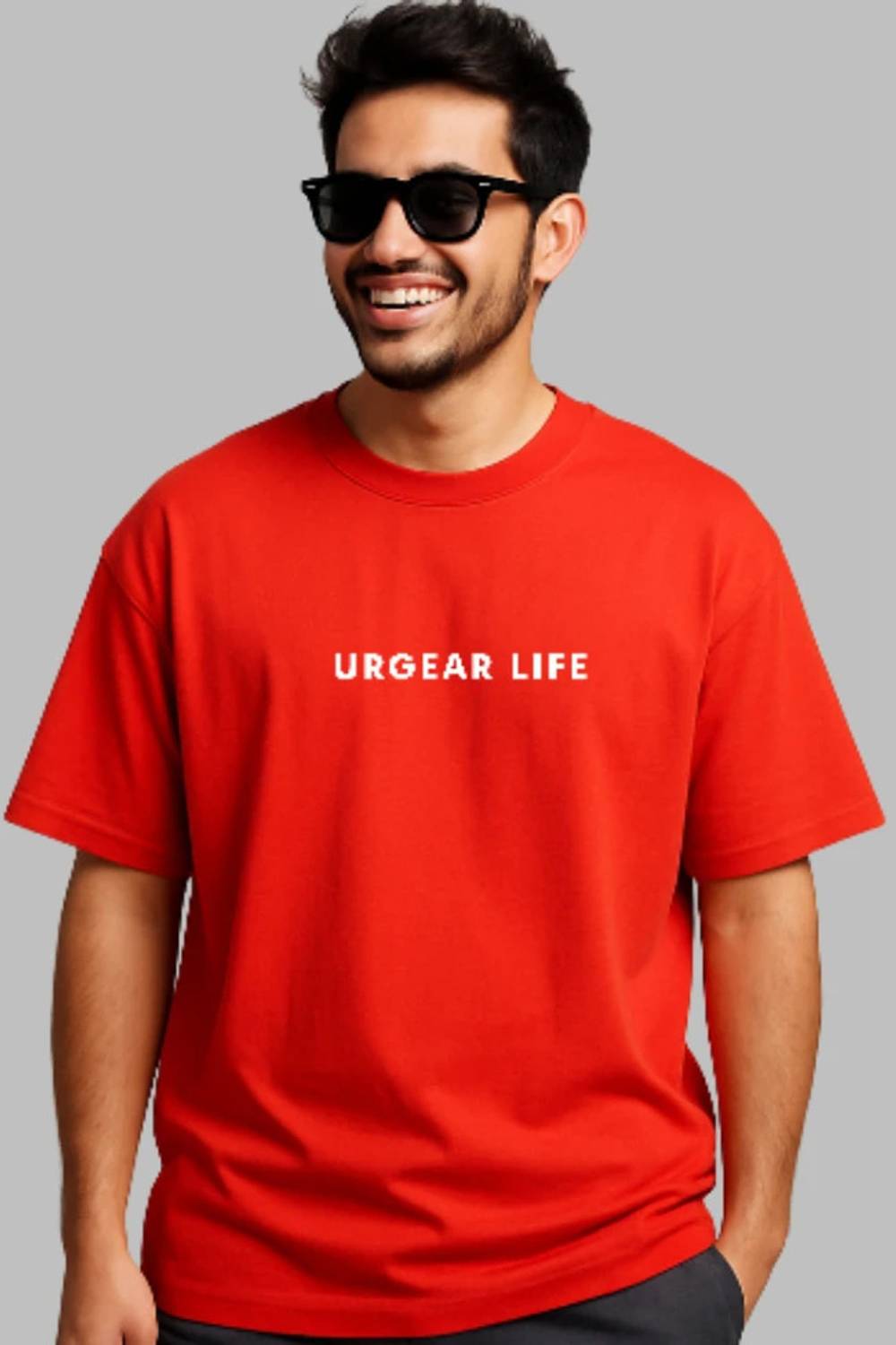 UrGear Men Printed Round Neck Cotton Blend Red T-Shirt