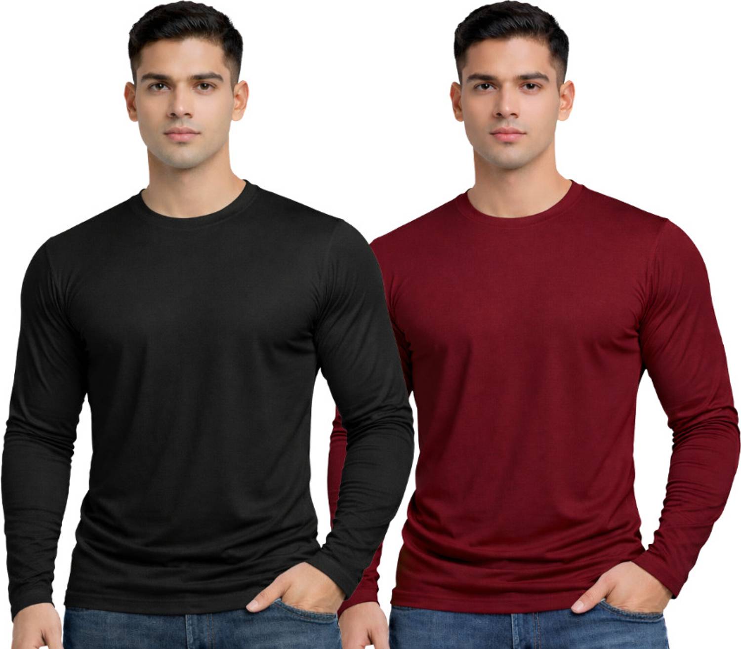 Bhadawar Creations Solid Men Round Neck Green, White T-Shirt