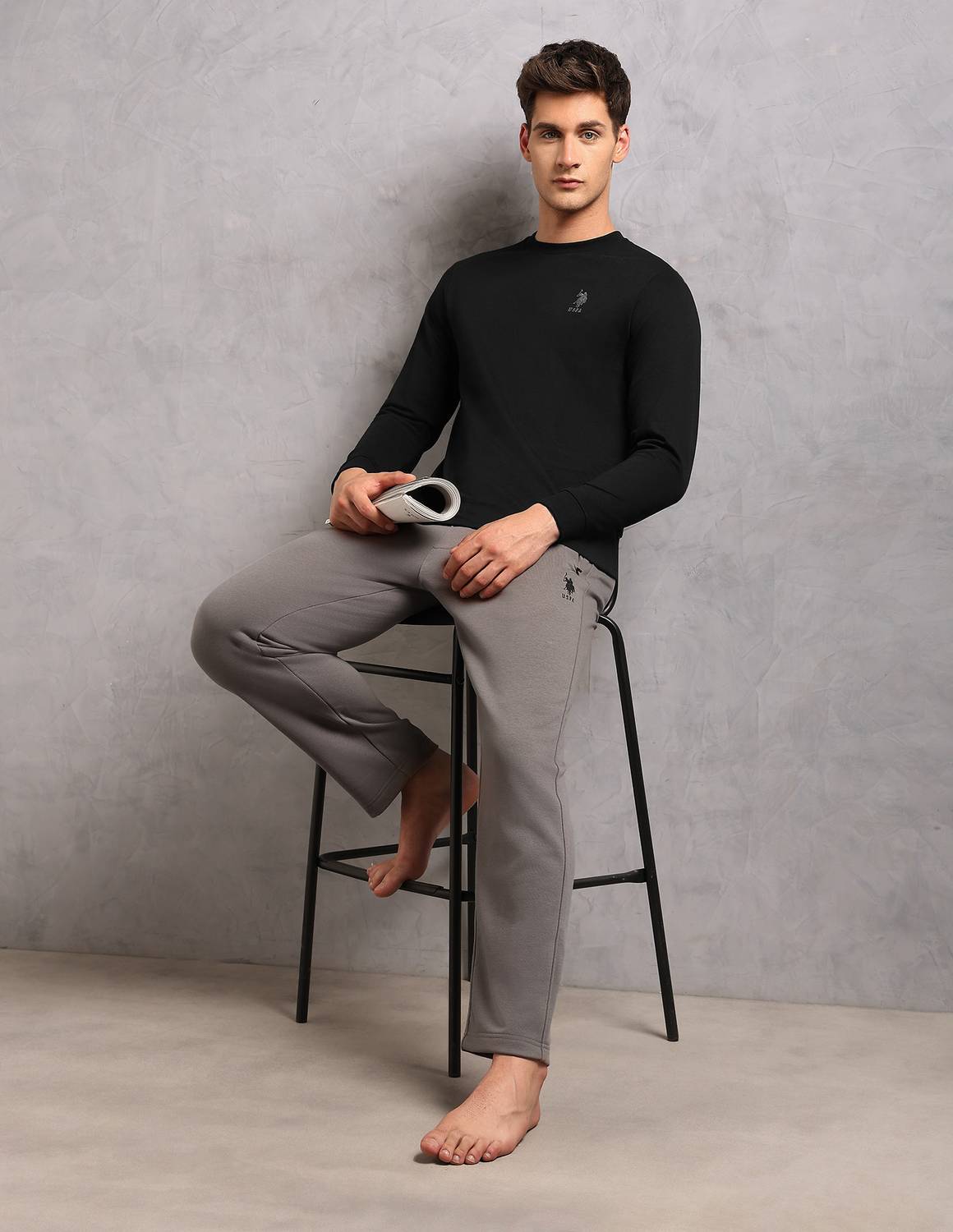 U.S. POLO ASSN. Men Black Crew Neck T-Shirt - Image 5