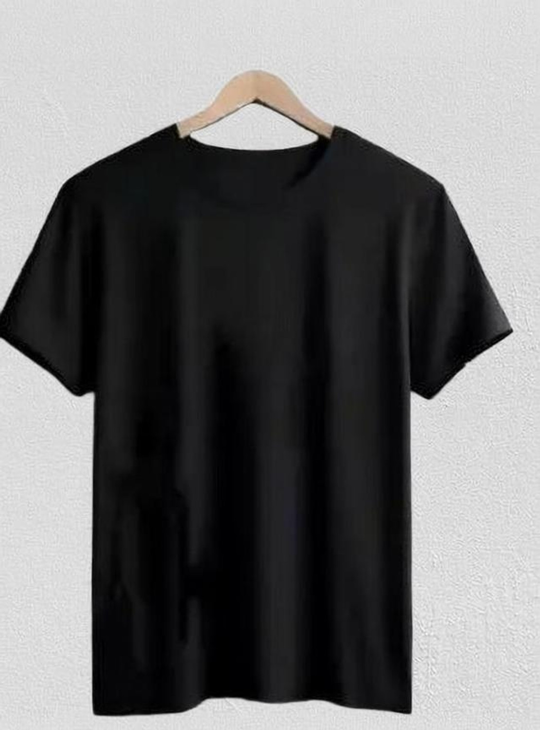 Image of fashion globe Printed Men Round Neck Black T-Shirt