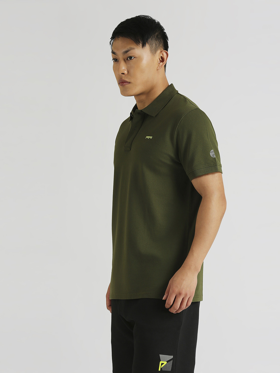 Image of Pepe Jeans Solid Men Polo Neck Green T-Shirt